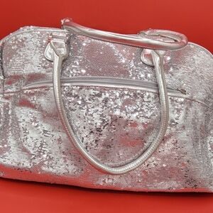 Silver Sequin Tote Bag